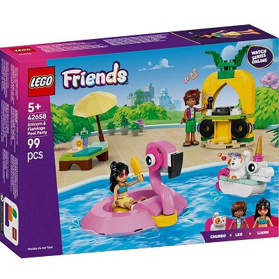 LEGO Friends Impreza na basenie z jednorożcem i flamingiem 42658