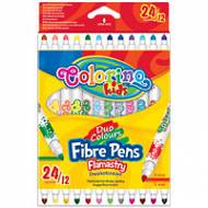 Colorino - Flamastry dwukolorowe 12 szt 24 kolory 32353