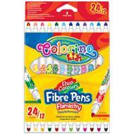 Colorino - Flamastry dwukolorowe 12 szt 24 kolory 32353