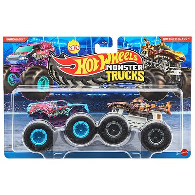 Hot Wheels - Monster Trucks 2pak Aquidnado vs HW Tiger Shark JHY89 FYJ64