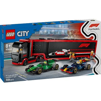 LEGO City F1 Ciężarówka z bolidami RB20 i AMR24 F1 60445