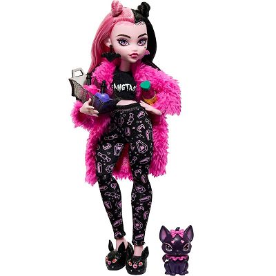 Monster High Piżama Party - Lalka Draculaura + zwierzątko HKY66