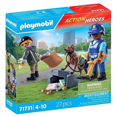 Playmobil City Action Poszukiwanie śladów z psem tropiącym 71731