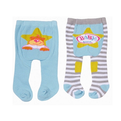 BABY Born - Rajstopki 2 pary niebieskie i szaro-białe paski 823569 A