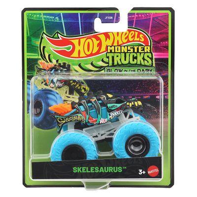 Hot Wheels - Monster Trucks Glow in the Dark - SKELESAURUS JCG70 JFX08