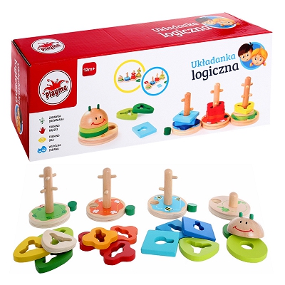 Playme - Drewniana układadka logiczna Gąsienica 7152