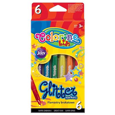 Colorino - Flamastry Brokatowe 6 kolorów 65641