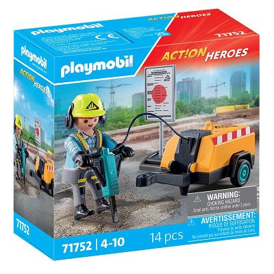 Playmobil City Action Pracownik budowlany z młotem pneumatycznym 71752