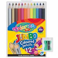 Colorino - Kredki ołówkowe okrągłe Jumbo 12 kolorów + etui i temperówka 33107