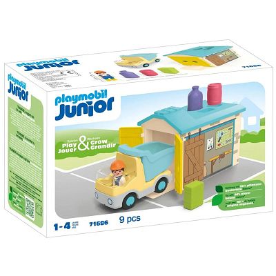 Playmobil - Junior Ciężarówka z garażem z funkcją sortera 71686