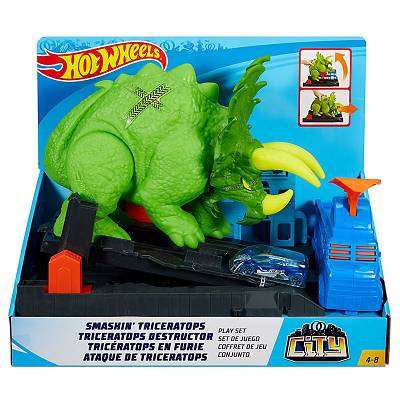 Hot Wheels - Zestaw Starcie z Triceratopsem GBF97