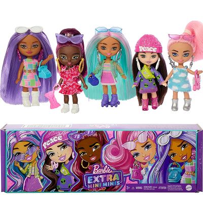 Barbie Extra Mini  Minis Zestaw 5-ciu lalek + akcesoria HPN09