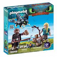 Playmobil -  Czkawka i Astrid z małym smokiem 70040