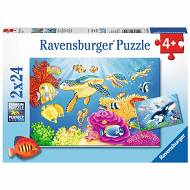 Ravensburger - Puzzle Podwodne szaleństwo 2 x 24 elem. 078158