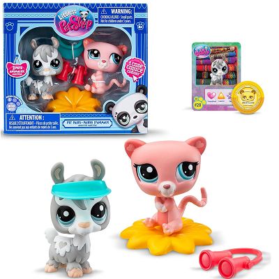 Littlest Pet Shop - 2-pak Zwierzątek Zabawa w chowanego Opos i Alpaka LPS00525