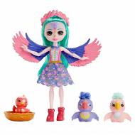 Enchantimals Rodzina Papugi Filia Finch Lalka + figurki HKN15