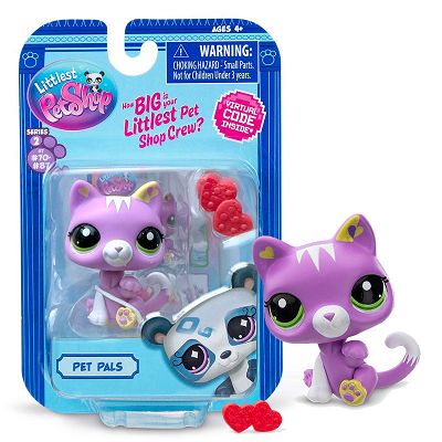 Littlest Pet Shop seria 2 Zwierzątko Nr 74 Fioletowy kotek LPS00522