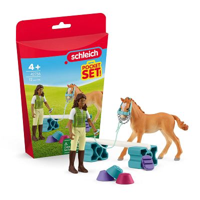 Schleich Horse Club Zestaw do pielęgnacji koni ze źrebakiem rasy tennessee walker 42756