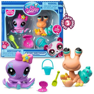 Littlest Pet Shop 3 seria 2-pak Ośmiornica #154 i Krab #155 00627 00623