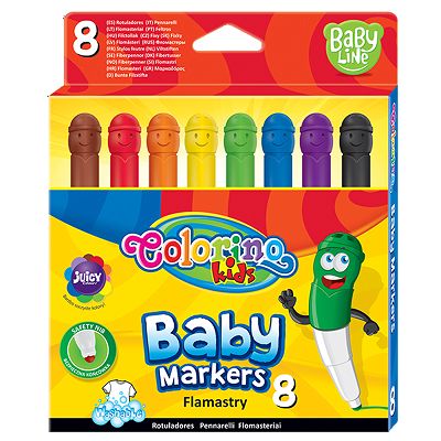 Colorino - Flamastry Pisaki zmywalne Buźki Colorino Kids 8 kolorów 39576