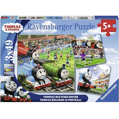Ravensburger - Puzzle Tomek i przyjaciele mecz 3x49 elem. 080373