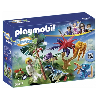 Playmobil - Super 4 Zaginiona wyspa z Alienem i Raptorem 6687