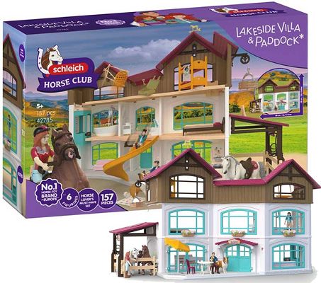 Schleich Horse Club Willa Lakeside z padokiem dla koni i figurkami 42785