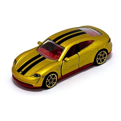 Majorette Factory Custom - Porsche Tycan Turbo S Gold mat czerwone wnętrze 9002904