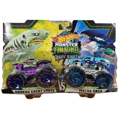 Hot Wheels - Monster Trucks 2pak Undead Great White vs Mecha Orca HCL72 HCL67