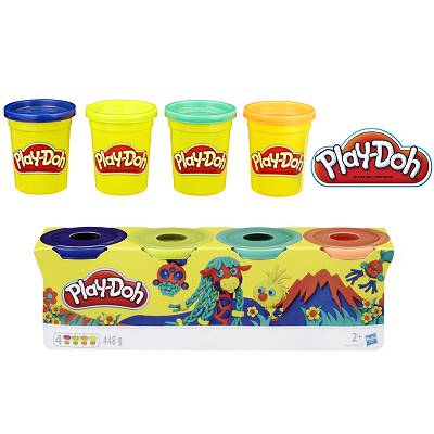 Hasbro - Ciastolina Play-Doh 4 tuby Dzikie kolory E4867