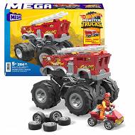 Mega Construx Hot Wheels Monster Truck 5-Alarm + łazik ATV Pojazd do zbudowania zestaw klocków HHD19