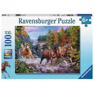 Ravensburger - Puzzle Galop koni przez rzekę 100 elem. 104031