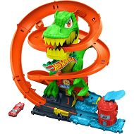 Hot Wheels City Zakręcony tor Remiza T-rexa Tor z dinozaurem JBM73