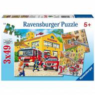 Ravensburger - Puzzle Strażacka ekipa 3 x 49 elem. 094011