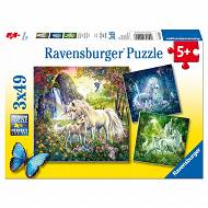 Ravensburger - Puzzle Piękne Jednorożce 3x49 el. 092918