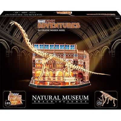 Revell Puzzle 3D Muzeum Naturalne Szkielet Brachiozaura z podświetleniem LED 216 el. 00619