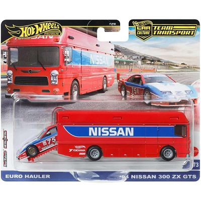 Hot Wheels - Pojazd transportowy Euro Hauler & 94 Nissan 300 ZX GT HRV44 FLF56