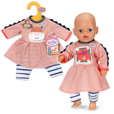 BABY born Sukienka i legginsy w paski dla lalek 36 cm. 838129