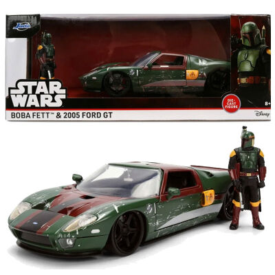 JADA Star Wars Metalowy samochód Ford GT 2005 1:24 + figurka Boba Fett 36909