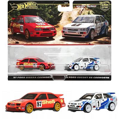 Hot Wheels Premium 2-Pack '93 Ford Escort RS Cosworth i '87 Ford Sierra Cosworth HRR73 HBL96