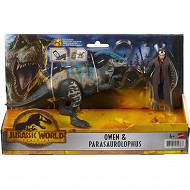 Jurassic World - Dinozaur + figurka Owen & Parasaurolophus GWM29