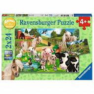 Ravensburger - Puzzle Klub zwierząt 2 x 24 elem. 078301