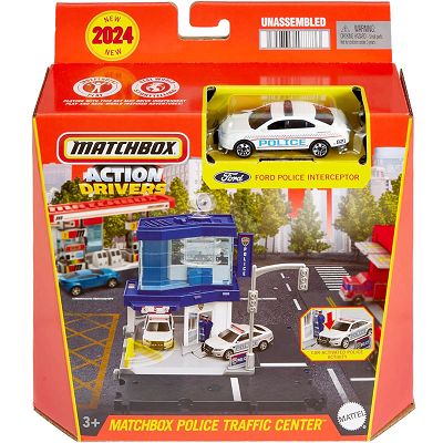 Matchbox Prawdziwe Przygody Action Drivers zestaw Posterunek Policji HRY44