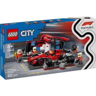 LEGO City F1 Pit stop i mechanicy z bolidem Ferrari 60443