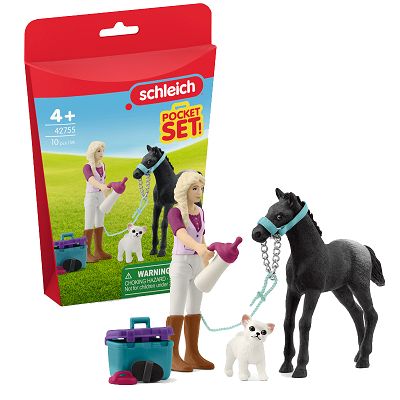 Schleich Horse Club Zestaw do pielęgnacji koni ze źrebakiem rasy appaloosa 42755