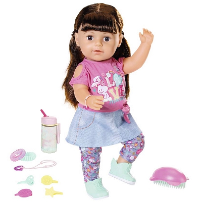 BABY born - Lalka interaktywna Siostrzyczka Soft Touch brunetka 43 cm. 827185