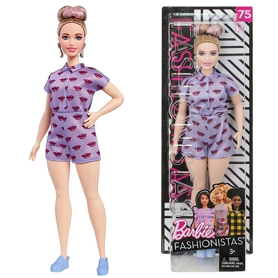 Barbie Fashionistas - Lalka 75 Lavendar Kiss - Curvy FJF40