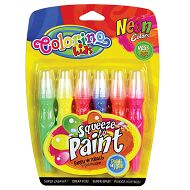 Colorino -  Farby w tubach z pędzelkami 6 kolorów neonowych 34166