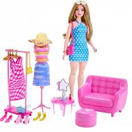 Barbie Lalka Stylistka + garderoba HPL78