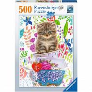 Ravensburger - Puzzle Kociak w kubku 500 el. 150373